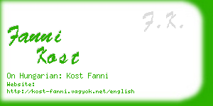 fanni kost business card